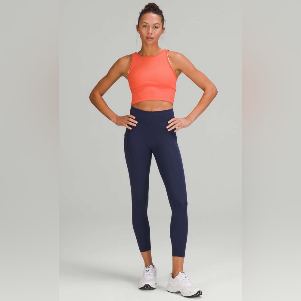 Lululemon- Power Through High Rise Tights 25”- Size 12- Night‎ Sea- Like New!!!